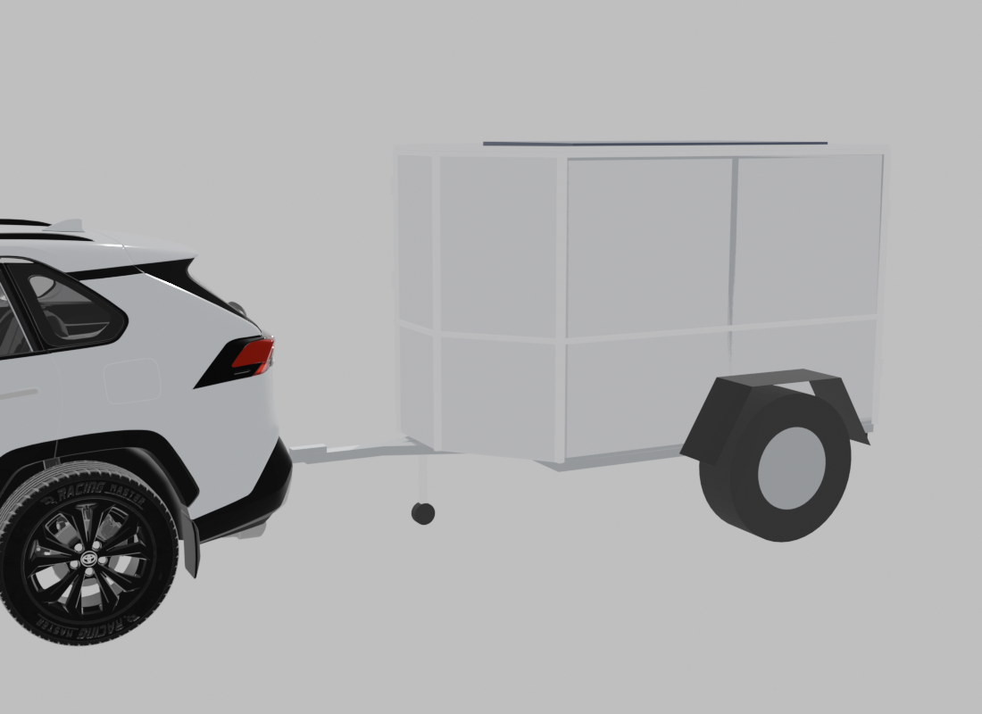RAV4 hitched to trailer