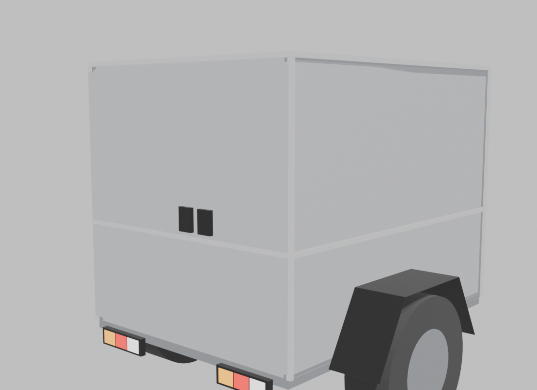 v3 rear three-quarter — twin doors, paddles, LED bars